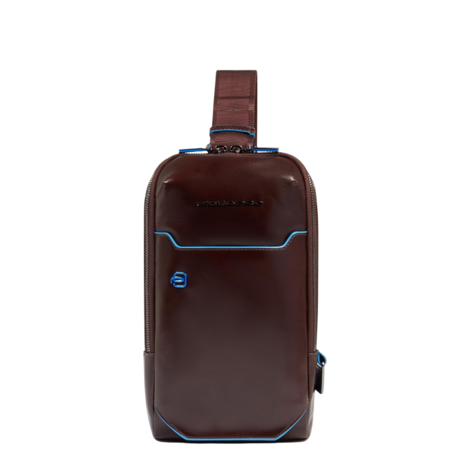 Рюкзак слинг мужской PIQUADRO BLUE SQUARE красное дерево кожа CA6898B2/MO